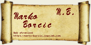 Marko Borčić vizit kartica